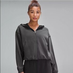 Lulu softstreams zip down hoodie size 4 in black